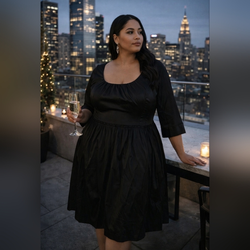 Melissa Masse Made to Measure Black Cocktail Dress – 2X – NWT – Structured Luxe